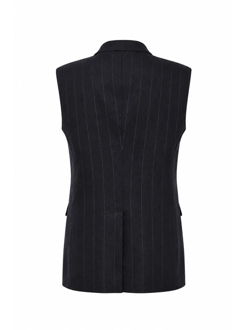 Gilet Bernice doppiopetto in misto lino e viscosa gessato Tagliatore | J-BERNICE 340350 EB990387